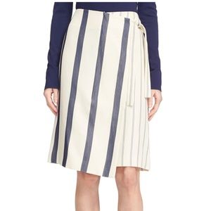 Grey Jason Wu Stripe Twill Wrap Skirt